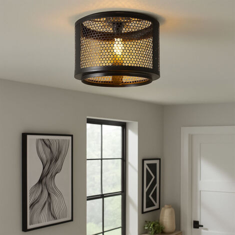 Plafonnier LED Hofstein 4 Branches, Métal Nickel Mat/gris, Moderne, Pour Salon, Couloir, Chambre