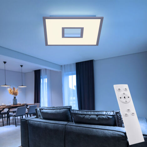 Plafonnier dimmable avec télécommande Rétroéclairage lampe de salon Plafonnier LED, changement de couleur RVB, 28 W 3540lm 2700-5000K, LxH 45x5,2 cm