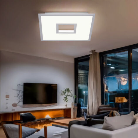 Plafonnier dimmable avec télécommande Rétroéclairage lampe de salon Plafonnier LED, changement de couleur RVB, 28 W 3540lm 2700-5000K, LxH 45x5,2 cm