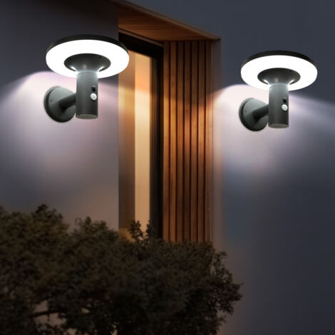 Applique Murale Exterieur avec Détecteur de Mouvement Lampe Murale LED Exterieur Imperméable IP65 Éclairage Mural 12W Éclairage Exterieur Moderne pour Cour Jardin Terrasse Balcons Couloirs (3000K