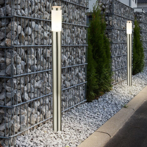 Lot de 2 lampadaires d'extérieur lampe de jardin lampe de chemin LED lampadaire extérieur, LED blanc chaud, 12,7x110cm, espace extérieur de jardin
