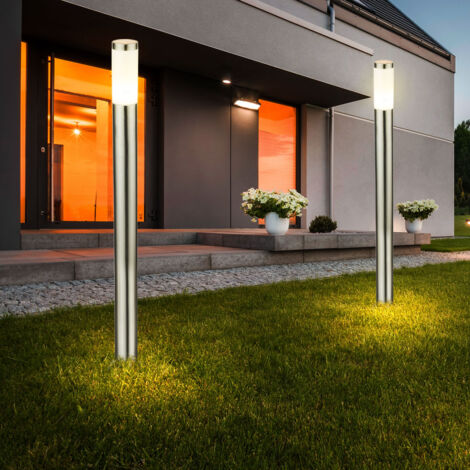 Lot de 2 lampadaires d'extérieur lampe de jardin lampe de chemin LED lampadaire extérieur, LED blanc chaud, 12,7x110cm, espace extérieur de jardin