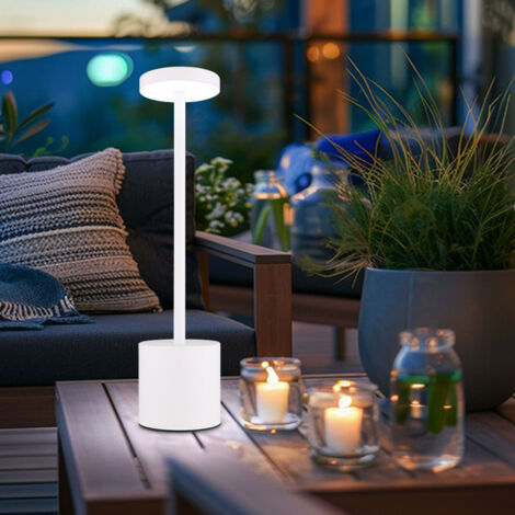 NETTLIFE Lampe De Table Solaire à Batterie Lampe De Chevet LED Sans Fil 3600mhA Rechargeable Tactile Dimmable Blanche Avec Batterie USB | Leroy Merlin