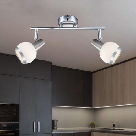 Applique Murale LED 2 Flammes Klighten - 3W+3W 3000K Lumière Chaude, Spot Rond Orientable 330°/60°, Aluminium Noir - 2