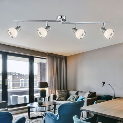 Plafonnier Vintage Industrie Lampe de 4 Tête Douille E27 Blanc , Lustre Suspension Luminaire en Métal pour Salon salle à manger bar cafétéria | Leroy Merlin