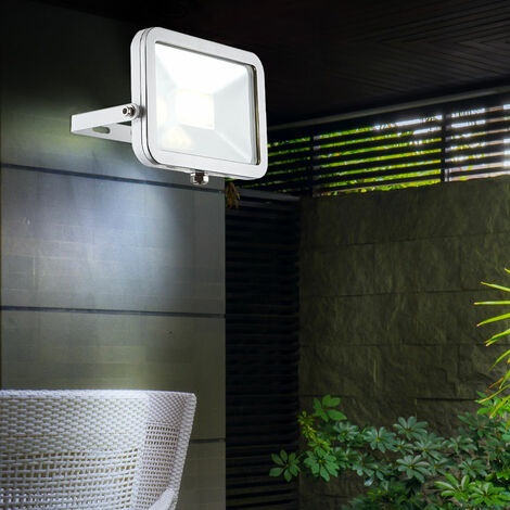 Lampe d'extérieur LED applique murale projecteur de jardin orientable lampe  de chantier, aluminium argent, verre