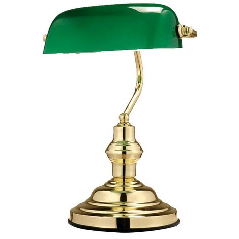 Lampe de banquier rétro antique nostalgique lampe de bureau lampe de table  Globo Vert antique 2491, ETC Shop: lampes, mobilier, technologie. Tout  d'une source.