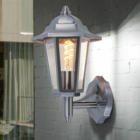 Applique argentée Lampe murale moderne Lampe de jardin Lanterne extérieure 90857 