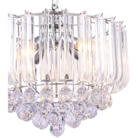 Cristal suspendu luminaire chrome pendule lustre plafonnier salon éclairage clair