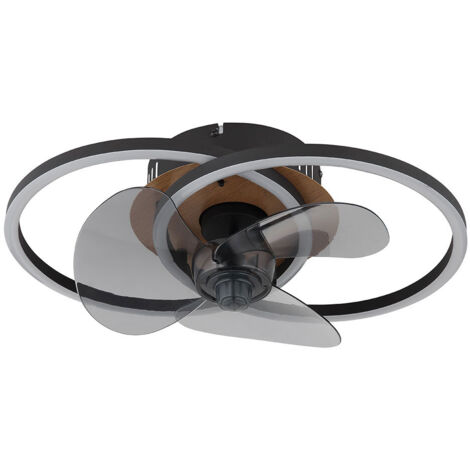 Ventilateur Plafond 90 Cm Avec Lumière - Télécommande Et App - Moteur DC Silencieux - 6 Vitesses - Noir