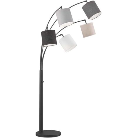 Lampadaire lampadaire lampe de salon interrupteur rotatif 5 lampes H 180 cm