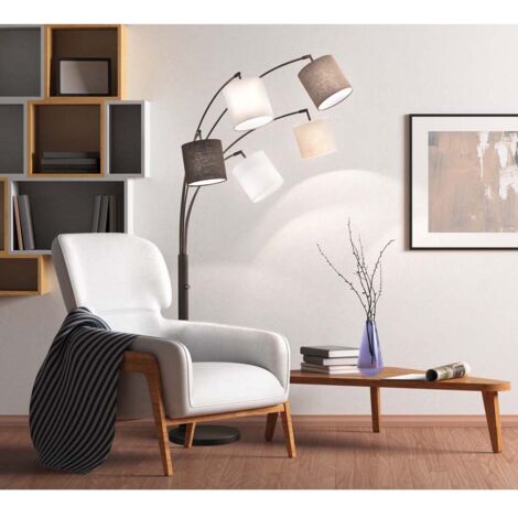 Lampadaire lampadaire lampe de salon interrupteur rotatif 5 lampes H 180 cm