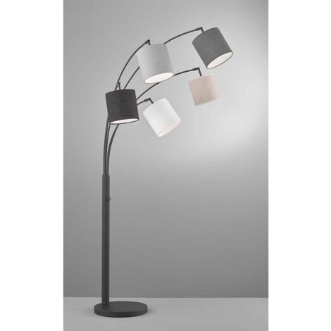 Lampadaire lampadaire lampe de salon interrupteur rotatif 5 lampes H 180 cm