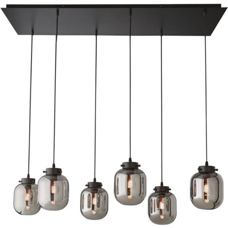 Suspension lampe de salle à manger à 8 lampes en verre blanc à motif