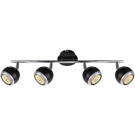 Plafonnier LED 4 Spots Orientables, 4 X 6W Ampoule GU10, Blanc