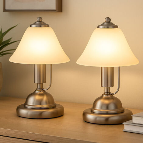 Lampe De Chevet ALBA Blanc Or – Lampe De Table Classique Moderne, Fait Main Italie