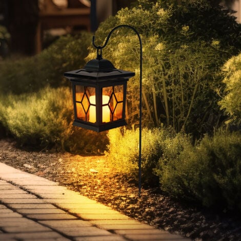 Lampes solaires pour décoration extérieure de jardin, lampe solaire à 3  branches, piquet de terre marron avec interrupteur, 1x LED, L 900 cm