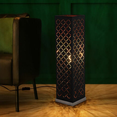 Lampe de salon design diamant noir et or 67 cm