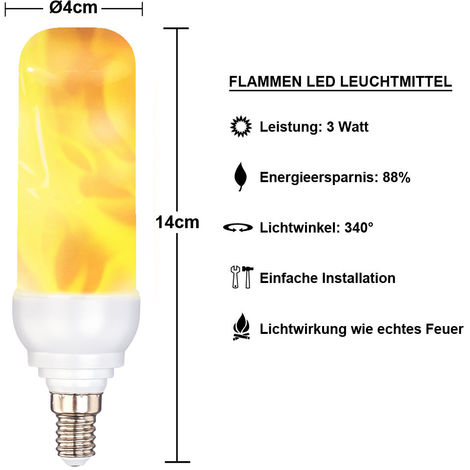 Ampoules LED feu flammes effet scintillement lampe E14 lampe 1600K