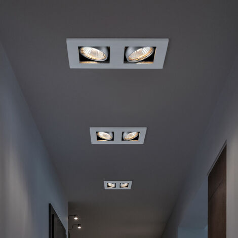 Plafonnier 4 Spots Alu Brossé – Orientables Et Encastrables, Intérieur