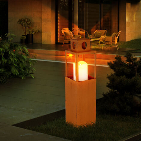 Lanterne Solaire CHENNAI En Teck Massif - Hauteur 50 Cm, LED Blanc Chaud - Éclairage D'extérieur Et Intérieur, Autonome 8-10h - 5