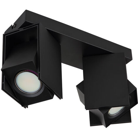 Plafonnier double spot noir mat 2x GU10 (1/5)