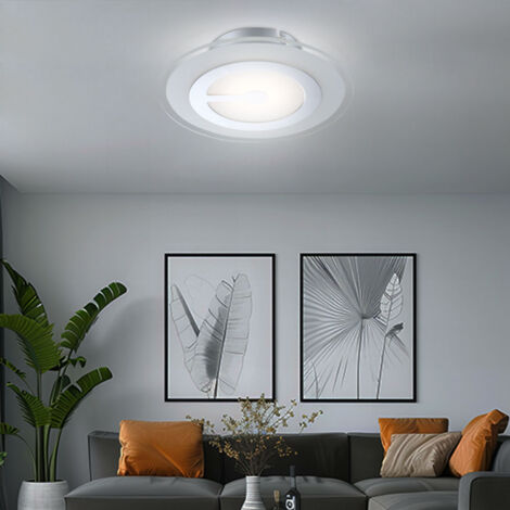 Plafonnier Aurora, chromé, 50 cm, à 4 lampes, verre, E14