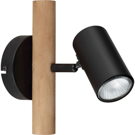 Applique murale spot mural couloir lumière chambre lampe bois métal spot