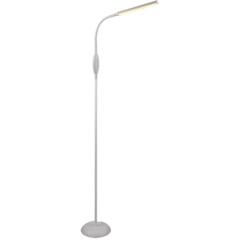Lampadaire LED blanc Lampe de salon Lampadaire avec interrupteur tactile, bras flexible, couleurs de lumière réglables, 5W 700lm blanc chaud-blanc neutre, H 145 cm (1/5)