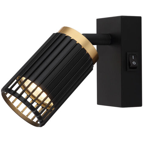 Applique spot mural spot mural lampe de lecture mobile lampe de salon noir or (1/3)