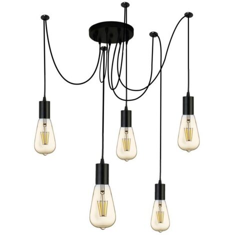 Suspension à 5 lumières Squiggle Spider - 9665-5BK (1/3)