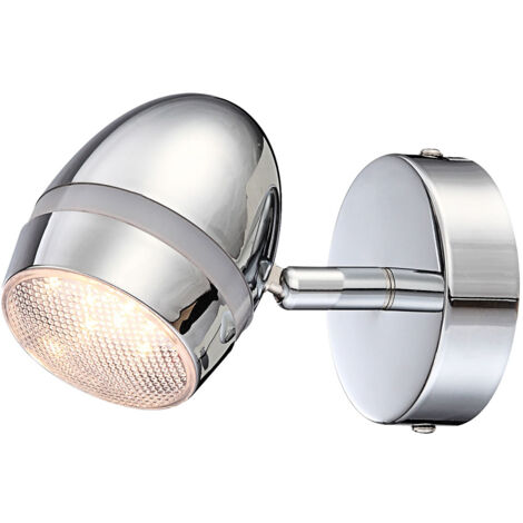 Applique spot liseuse spot salon, spot orientable, métal chrome satiné, 1x LED 3W 220Lm 3000K, HxL 10,5x13,7 cm (1/5)