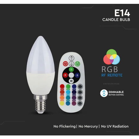 Ampoules RGB LED E14 320 lumens lampe en forme de bougie 3,5 watts