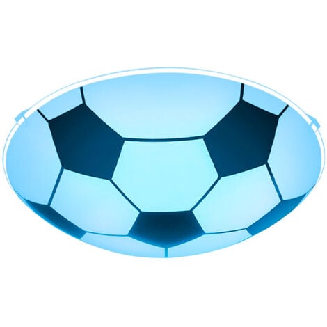 Lampe de chambre d'enfant Plafonnier Chambre à coucher Plafonnier Football, métal verre noir blanc, dimmable télécommande RGB LED changement de couleur, 8,5W 806Lm 3000K blanc chaud, D 30 cm