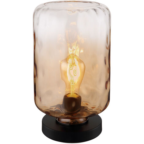Globo - lampe de table - Darina - ambre - verre - Ø 19cm - E27 - (1/5)