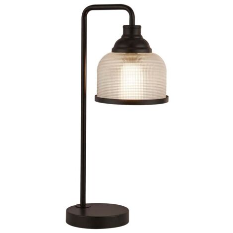 Lampe de table lampe de lecture lampe de table rétro lampe de salon en verre noir H 45 cm (1/3)