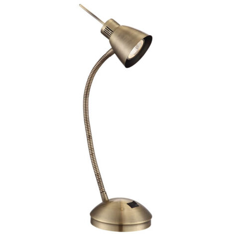 Globo Nuova Lampe de bureau en laiton vieilli, 1 ampoule GU10 3 000 K