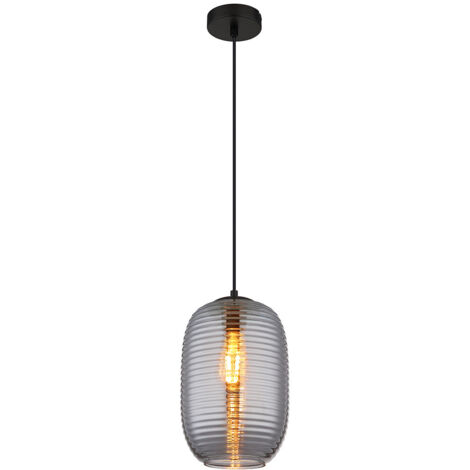 SUSPENSION LUMINAIRE PLAFONNIER Lampe Salle à Manger Verre Rauchfarbe 3-Flammig EUR 131,89