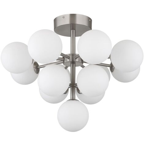 Plafonnier plafonnier salon boules de verre lumineuses 13 ampoules D 56 cm (1/5)