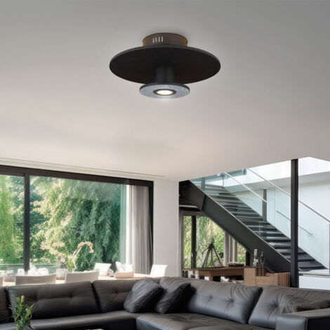 Globo Carter Plafonnier semi-encastré à LED intégré noir mat LED 3000K (1/5)