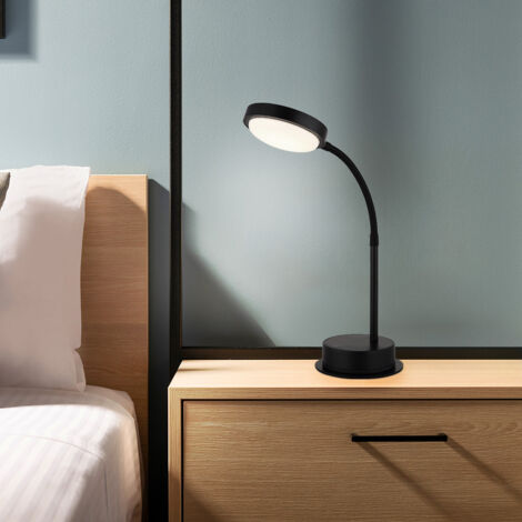 Lampe de table lampe d'appoint lampe de bureau LED métal noir variateur tactile Flexospot (1/5)