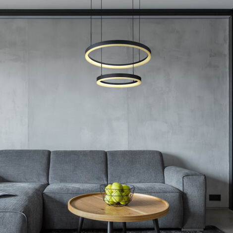 Dobecd Plafonnier LED 45cm Applique Plafond Moderne Télécommandé App Lustre Moderne Dimmable Lampe Salon Plafond Pour Chambre à Coucher Lampe De Plafond Ovale 30w-Gold|55CM