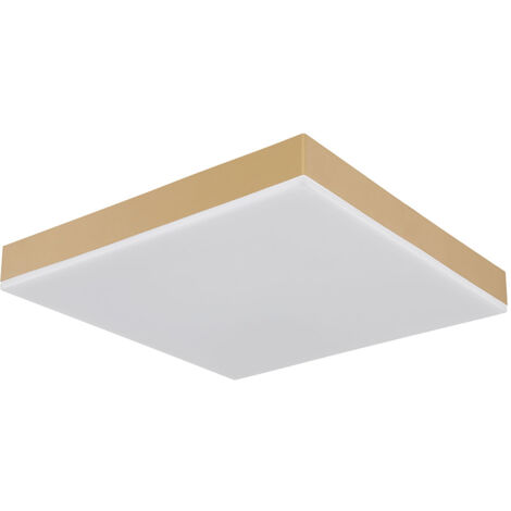 Plafonnier lampe de salon LED dimmable télécommande CCT laiton mat 30x30cm (1/4)