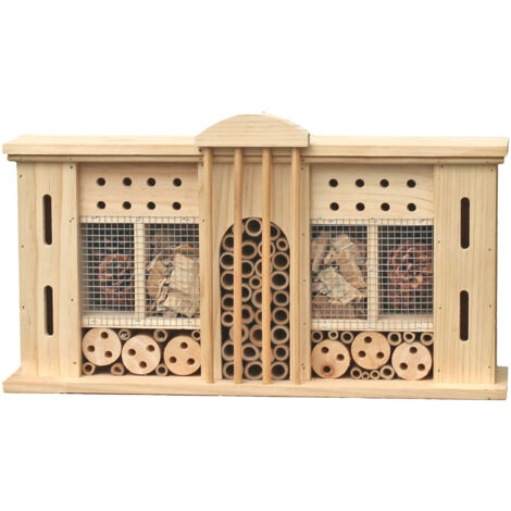 Hôtel pour insectes Coléoptères Nid d'abeilles Maison en pin naturel Bambou Bois de pin