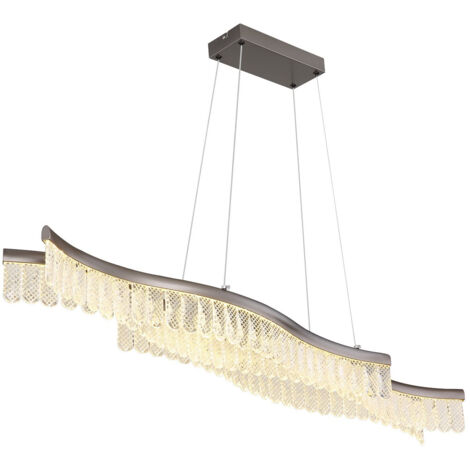 Lampe suspendue lampe de table à manger cristaux graphite lampe de salon H 135 cm (1/5)