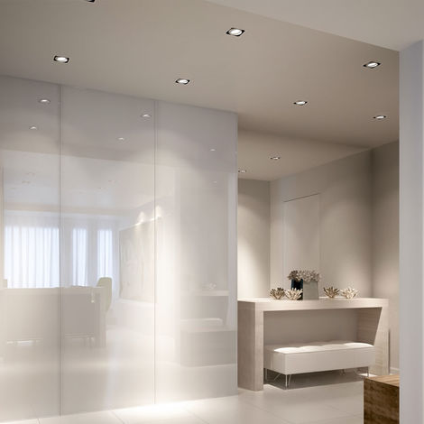 10x DEL plafond projecteur salle de bains installation Lampes Slim humide Espace alu spots mobiles