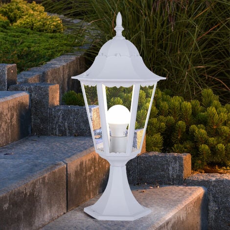 Lampe sur pied d'extérieur lanterne d'allée de jardin blanche ALU lumière  de base de