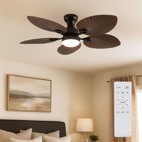 LED Ventilateur de plafond Salon Dimmable Noir Aluminium H 28,5 cm (1/5)