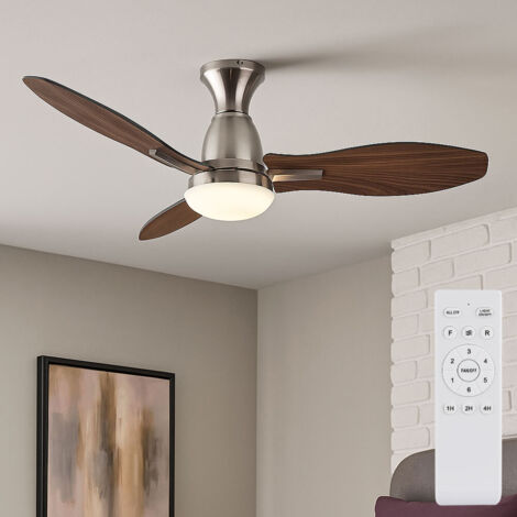 Ventilateur De Plafond Encastré Blanc De 29 Pouces Avec 5 Pales En ABS Transparent Eclairage Led A Intensite Variable Integre 98188866