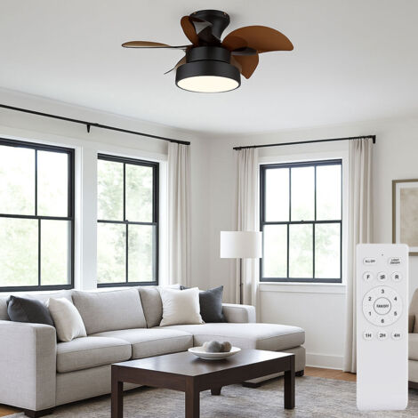 Ventilateur de plafond LED dimmable avec télécommande Ventilateur avant-arrière Lampe de plafond Changement de couleur du ventilateur, 6 niveaux, 22W 1660lm blanc chaud-froid, D 58 cm (1/5)
